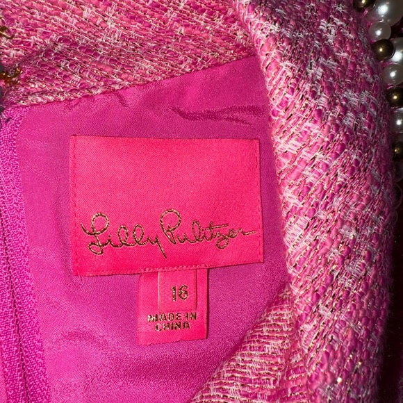 Lilly Pulitzer Portia Pink and Gold Textured Mini Dress - Picture 7 of 9